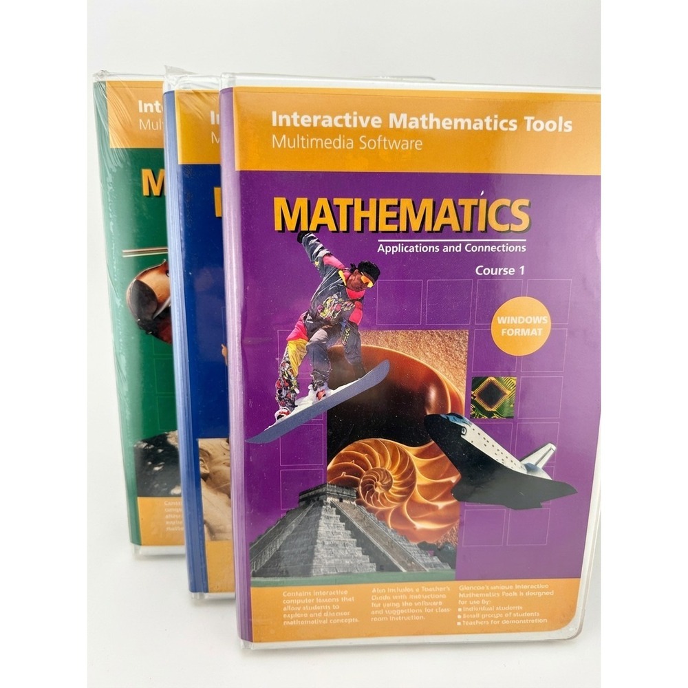 Glencoe Interactive Mathematics Tools Course 1 2 3 Windows Set 3 CD-ROM